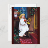 Ellen H. Clapsaddle: De Kerstman die door Venster  Feestdagenkaart (Voorkant / Achterkant)