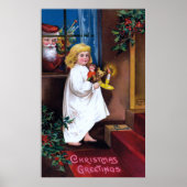 Ellen H. Clapsaddle: De Kerstman die door Venster Poster (Voorkant)