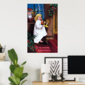 Ellen H. Clapsaddle: De Kerstman die door Venster  Poster (Thuiskantoor)
