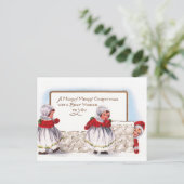 Ellen H. Clapsaddle - Drie kleine kerstmeisjes Feestdagenkaart (Staand voorkant)