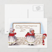 Ellen H. Clapsaddle - Drie kleine kerstmeisjes Feestdagenkaart (Voorkant / Achterkant)