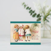 Ellen H. Clapsaddle - Drie Schattigee meisjes Feestdagenkaart (Staand voorkant)