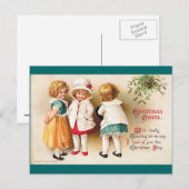 Ellen H. Clapsaddle - Drie Schattigee meisjes Feestdagenkaart (Voorkant / Achterkant)