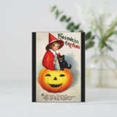 Ellen H. Clapsaddle: Haak in Jack O'Lantern Briefkaart (Staand voorkant)
