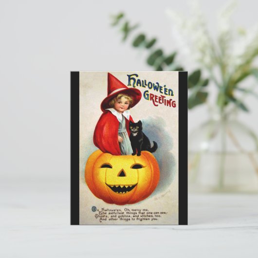 Ellen H. Clapsaddle: Haak in Jack O'Lantern Briefkaart (Staand voorkant)