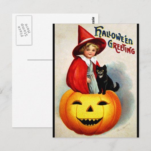 Ellen H. Clapsaddle: Haak in Jack O'Lantern Briefkaart (Voorkant / Achterkant)