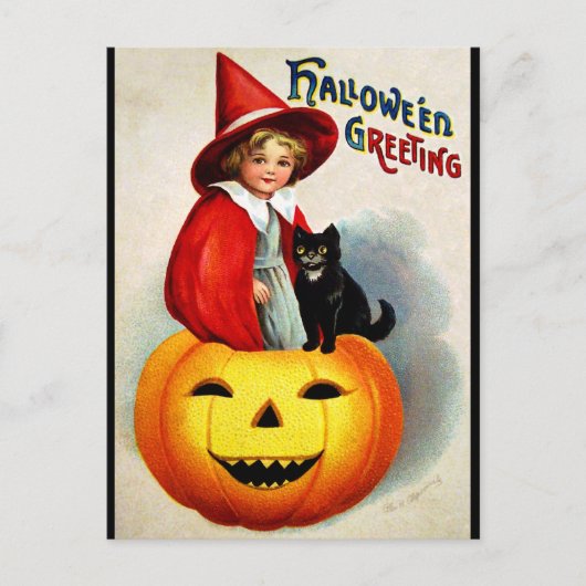 Ellen H. Clapsaddle: Haak in Jack O'Lantern Briefkaart (Voorkant)