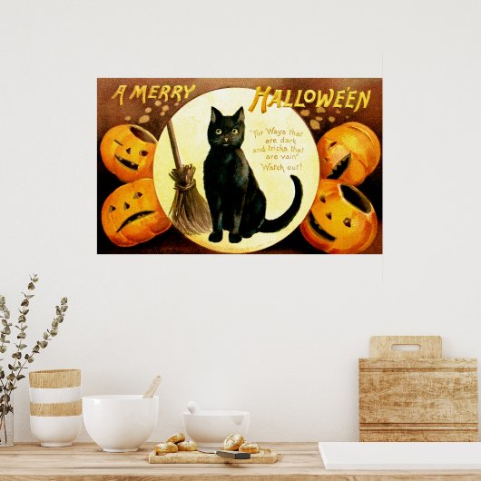 Ellen H. Clapsaddle: Halloween Cat Poster (Keuken)