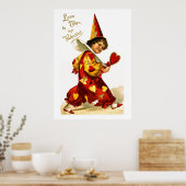 Ellen H. Clapsaddle: Harlequin met hart Poster (Keuken)