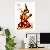 Ellen H. Clapsaddle: Harlequin met hart Poster (Thuiskantoor)