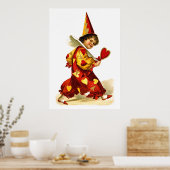 Ellen H. Clapsaddle: Harlequin met hart Poster (Keuken)