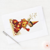 Ellen H. Clapsaddle: Harlequin met hart Rechthoekige Sticker (Envelop)