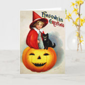 Ellen H. Clapsaddle: Heks in Hefboom O'Lantern Kaart (Gele Bloem)