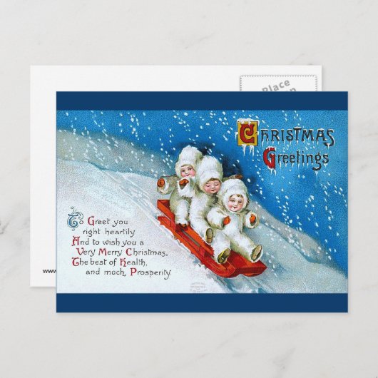 Ellen H. Clapsaddle: Het Kind van de winter op Feestdagenkaart (Voorkant / Achterkant)