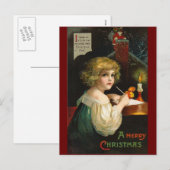 Ellen H. Clapsaddle - Het schrijven van Christmas  Feestdagenkaart (Voorkant / Achterkant)