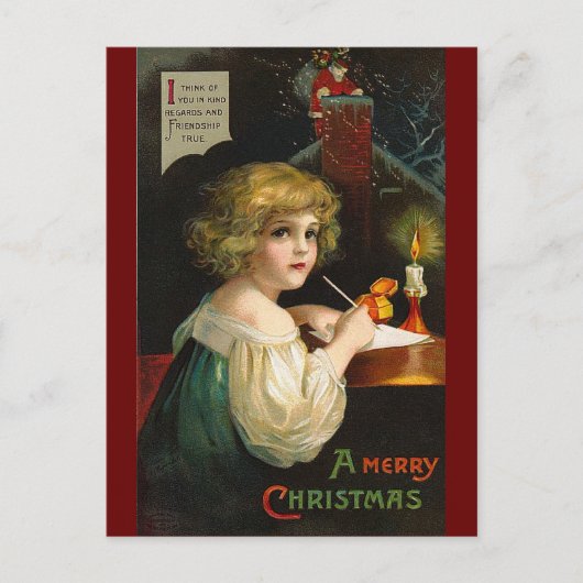 Ellen H. Clapsaddle - Het schrijven van Christmas  Feestdagenkaart (Voorkant)
