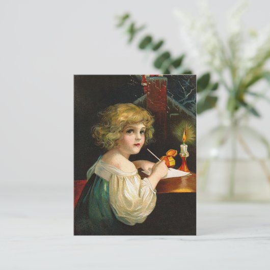 Ellen H. Clapsaddle - Het schrijven van Christmas  Feestdagenkaart (Staand voorkant)