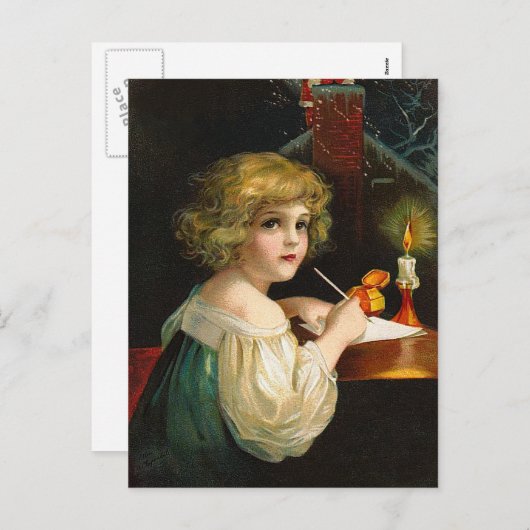 Ellen H. Clapsaddle - Het schrijven van Christmas  Feestdagenkaart (Voorkant / Achterkant)