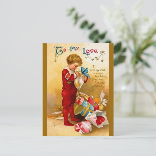 Ellen H. Clapsaddle: Ik stuur mijn hart Briefkaart (Staand voorkant)