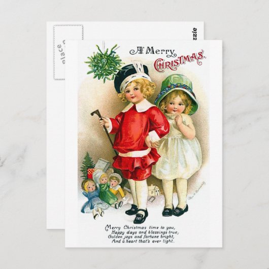 Ellen H. Clapsaddle: Jongen en meisjes met speelgo Briefkaart (Voorkant / Achterkant)