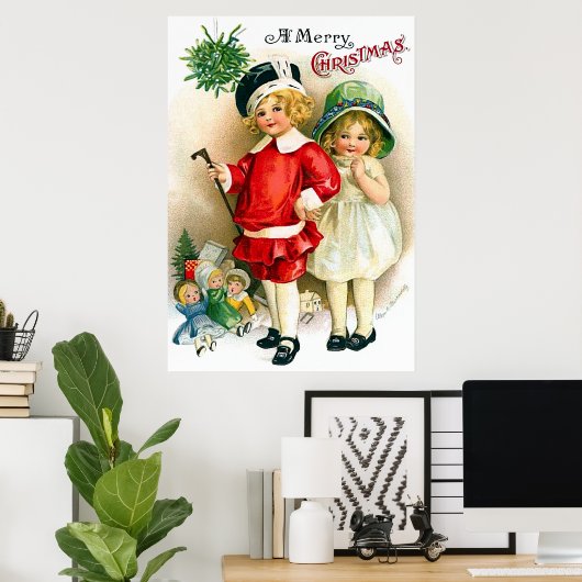 Ellen H. Clapsaddle: Jongen en meisjes met speelgo Poster (Thuiskantoor)