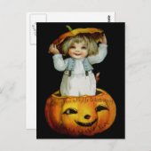 Ellen H. Clapsaddle: Jongen in Pumpkin Briefkaart (Voorkant / Achterkant)