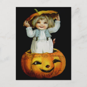 Ellen H. Clapsaddle: Jongen in Pumpkin Briefkaart