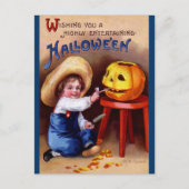 Ellen H. Clapsaddle: Jongen met Jack O'Lantern Briefkaart (Voorkant)