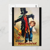 Ellen H. Clapsaddle: Jongen met Scarecrow Briefkaart (Voorkant / Achterkant)