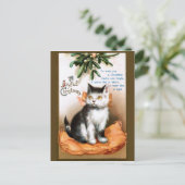 Ellen H. Clapsaddle: Kat onder Mistletoe Briefkaart (Staand voorkant)