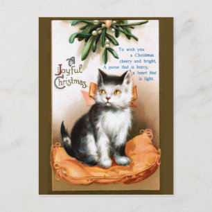 Ellen H. Clapsaddle: Kat onder Mistletoe Briefkaart