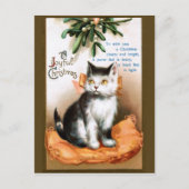 Ellen H. Clapsaddle: Kat onder Mistletoe Briefkaart (Voorkant)