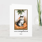 Ellen H. Clapsaddle: Kat onder Mistletoe Feestdagen Kaart (Achterkant)