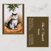 Ellen H. Clapsaddle: Kat onder Mistletoe Visitekaartje (Voorkant / Achterkant)