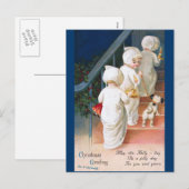 Ellen H. Clapsaddle: Kerstavond Toddler Girls Feestdagenkaart (Voorkant / Achterkant)