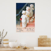 Ellen H. Clapsaddle: Kerstavond Toddler Girls Poster (Keuken)