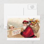 Ellen H. Clapsaddle - Kerstman met kind Feestdagenkaart (Voorkant / Achterkant)