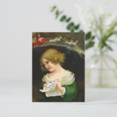 Ellen H. Clapsaddle - Kerstmeisje met brief Feestdagenkaart (Staand voorkant)