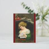 Ellen H. Clapsaddle - Kerstmeisje met brief Feestdagenkaart (Staand voorkant)