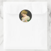 Ellen H. Clapsaddle - Kerstmeisje met brief Ronde Sticker (Tas)