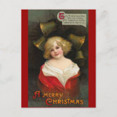 Ellen H. Clapsaddle - Kerstmeisje met cellen Feestdagenkaart (Voorkant)