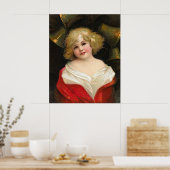 Ellen H. Clapsaddle - Kerstmeisje met cellen Poster (Keuken)