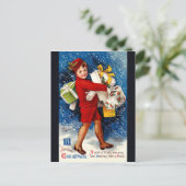 Ellen H. Clapsaddle - Kerstwinkelmeisje Feestdagenkaart (Staand voorkant)