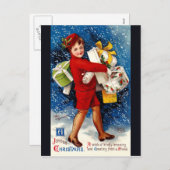 Ellen H. Clapsaddle - Kerstwinkelmeisje Feestdagenkaart (Voorkant / Achterkant)