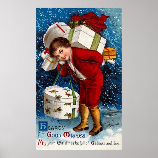 Ellen H. Clapsaddle - Kerstwinkelpeuter Poster (Voorkant)