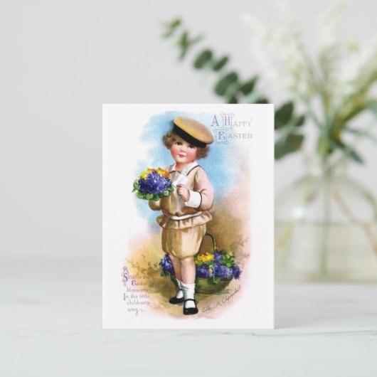 Ellen H. Clapsaddle: Kind met vergeet-me-niet Briefkaart (Staand voorkant)