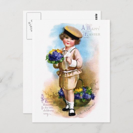 Ellen H. Clapsaddle: Kind met vergeet-me-niet Briefkaart (Voorkant / Achterkant)