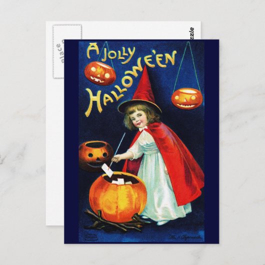 Ellen H. Clapsaddle: Kleine heks Briefkaart (Voorkant / Achterkant)