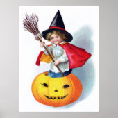 Ellen H. Clapsaddle: Kleine pompoen heks Poster (Voorkant)