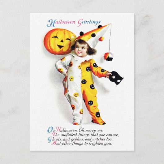 Ellen H. Clapsaddle: Little Halloween Harlequin Briefkaart (Voorkant)